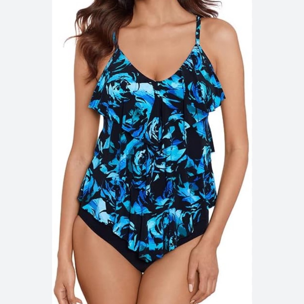 MagicSuit‎ Swimwear Rita Soft Cup Adjustable Tankini Bathing Suit Top Size 10